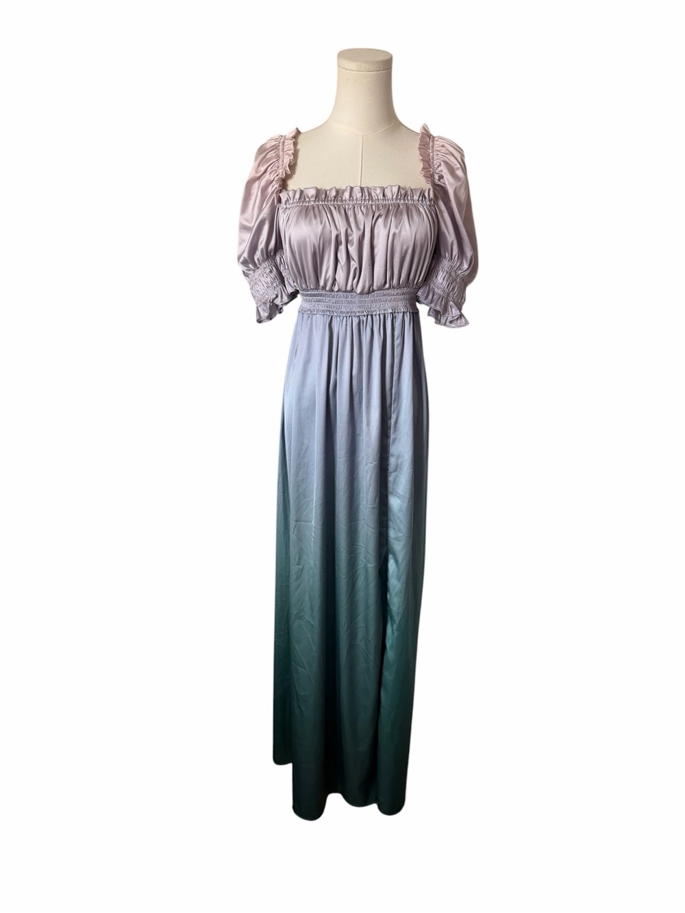 Especia Odette Maxi Dress with Puff Sleeves with slit - Picture 2 of 6